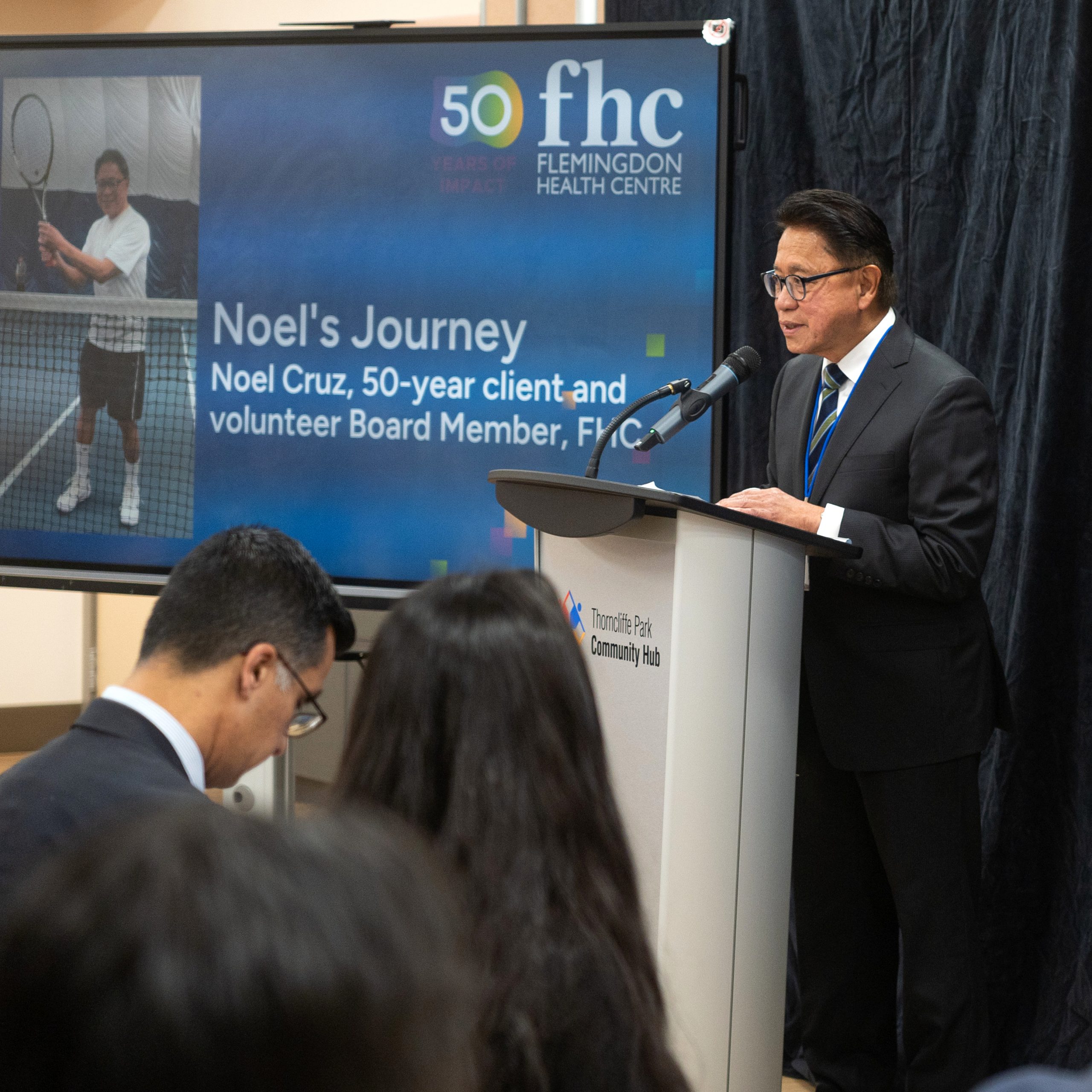 Noel Cruz speaks about his engagement with FHC over 50 years at the April 28 Business Breakfast
